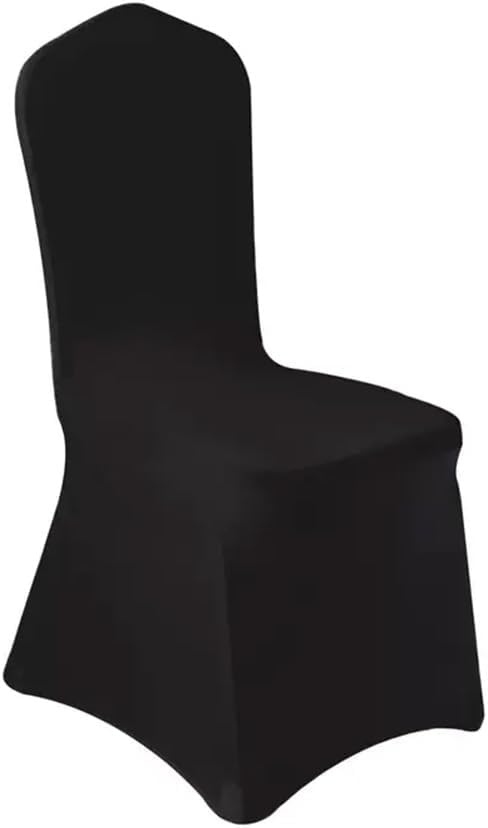 50 Pcs Black Washable Removable Universal for Wedding Party Dining Banquet Polyester Spandex Stretch Slipcovers Chair Covers