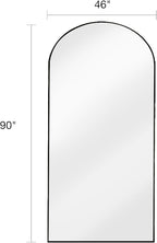 Arched Full Length Mirror, Floor Mirror with Stand, 90"x46" Large, Oversize Mirror, Black