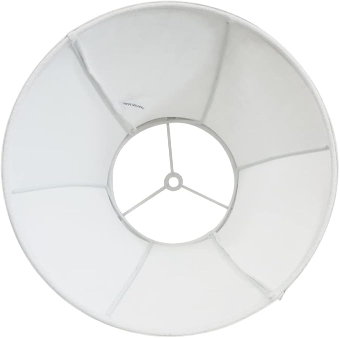 Double White Lamp Shade Set of 2, TOOTOO STAR Large Barrel Lampshade for Floor Light and Table Lamp 6x12x8.5 inch, DIY Fabric Natural Linen Hand Crafted, Spider (White, 6x12x8.5 inch)