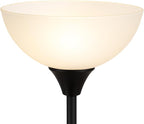 LIGHTACCENTS Glass Lamp Shade Replacement for Floor Lamp – Frosted Glass, 12” Diameter, 1.72” Opening, 4.75” Height – Lamp Shade for Floor Lamps, Replacement Glass for Floor Lamps (White)