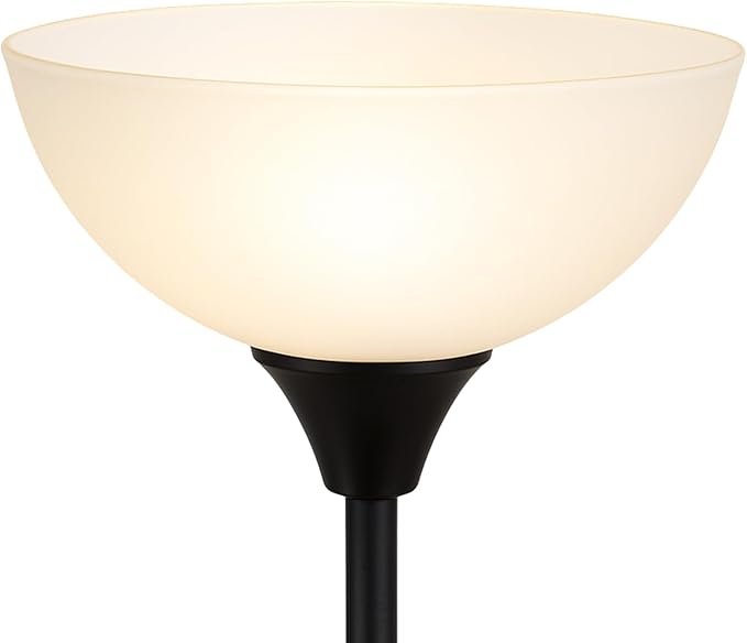 LIGHTACCENTS Glass Lamp Shade Replacement for Floor Lamp – Frosted Glass, 12” Diameter, 1.72” Opening, 4.75” Height – Lamp Shade for Floor Lamps, Replacement Glass for Floor Lamps (White)