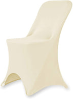 Set of 1/10/50Pcs Hotel Fitted Folding Dining Spandex Stretch Chair Covers - Wedding Reception Banquet Party Restaurant, 17 Colors! (1, Ivory)