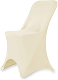 Set of 1/10/50Pcs Hotel Fitted Folding Dining Spandex Stretch Chair Covers - Wedding Reception Banquet Party Restaurant, 17 Colors! (50, Ivory)