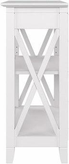 Bush Home Key West Small 2 Shelf Bookcase in Pure White Oak, Compact Home Organizer, Vertical Storage Solution, Bookshelf for Office or Living Room