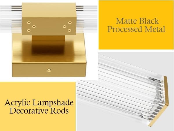 Ralbay 59inch Gold Vanity Light for Bathroom Lighting Bar 42W Gold Bathroom Wall Mounted Lighting Fixtures Over Long Mirror(5500K White Light)