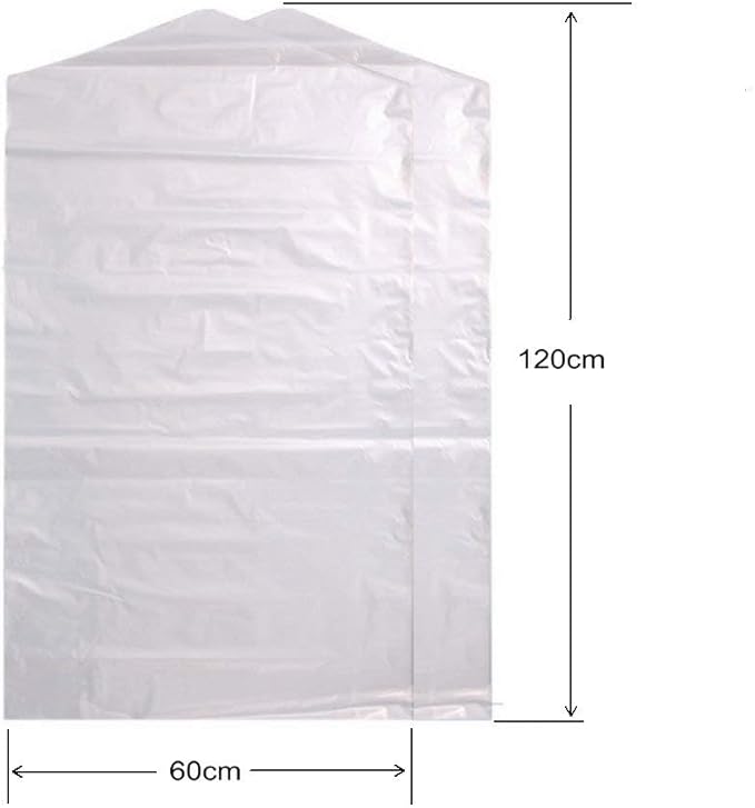 100 Pack Garment Bag Transparent Clothing Dust Cover Dustproof Hanging Clothes Suit Dress Jacket Cover for Dry Cleaner Home Storage Travel Clothes Storage Closet 23.6 x 47.2 inches