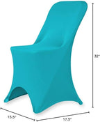 Set of 1/10/50Pcs Hotel Fitted Folding Dining Spandex Stretch Chair Covers - Wedding Reception Banquet Party Restaurant, 17 Colors! (10, Turquoise)