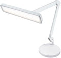 Neatfi Task Lamp – 2,500 Lumens, 30W, 22-Inch Wide Shade, 4 Brightness Levels, Eye-Caring Light, LED Task Light for Manicure Table, Crafts, Workbench, Office (Non-CCT with Base, White)