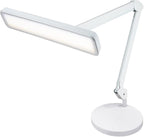 Neatfi Task Lamp – 2,500 Lumens, 30W, 22-Inch Wide Shade, 4 Brightness Levels, Eye-Caring Light, LED Task Light for Manicure Table, Crafts, Workbench, Office (Non-CCT with Base, White)
