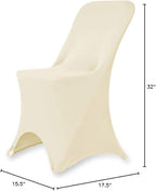 Set of 1/10/50Pcs Hotel Fitted Folding Dining Spandex Stretch Chair Covers - Wedding Reception Banquet Party Restaurant, 17 Colors! (10, Ivory)