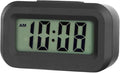FAMICOZY Small Digital Travel Alarm Clock,Simple Operation,Easy to Read,Ascending Alarm,12/24Hr,Snooze Soft Light for Bedside,AAA Battery Operated,Black