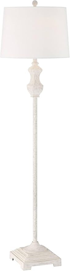 Barnes and Ivy Verona Traditional Shabby Chic 61 1/2" Tall Standing Floor Lamp Skinny Vintage White Living Room Bedroom House Reading Office Home Decor Entryway Dining Indoor Family Bedside