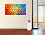 Seekland Art Hand Painted Texture Large Oil Painting on Canvas Modern Abstract Huge Wall Art for Living Room Decor Contemporary Artwork Framed Ready to Hang (Framed 60 * 30 inch)