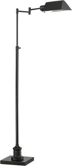 Regency Hill Jenson Traditional Farmhouse Adjustable Pharmacy Floor Lamp Standing Base Swing Arm 54" Tall Dark Bronze Metal Bright Downward Light for Living Room Reading House Bedroom