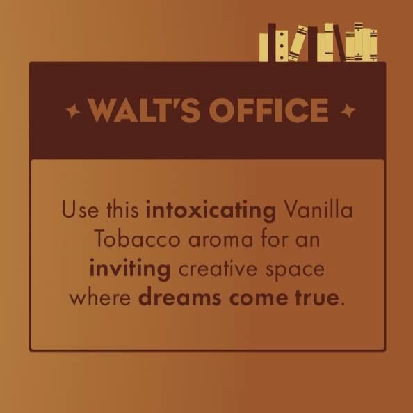 Park Scents Walt's Office Room Spray (4 oz.) - Air Freshener, Area Deodorizer - Fragrant Pipe Tabacco with hints of Vanilla - Inspired by The Warm Atmosphere of Walts' Office