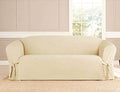 Linen Store Microsuede Furniture Slipcover, Couch Protector Machine Washable Sofa Cover Perfect for Kids, Dogs, Pets (Beige, Sofa)
