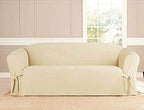 Linen Store Microsuede Furniture Slipcover, Couch Protector Machine Washable Sofa Cover Perfect for Kids, Dogs, Pets (Beige, Sofa)