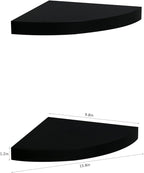 AHDECOR Black Corner Shelves, Modern Floating Corner Shelf for Space-Saving Storage in Bathroom, Bedroom, Kitchen, and More, Set of 2
