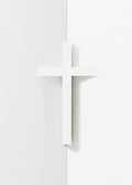 mosery Wall Cross Corner-Attached White Color 5.9 high inch For Christmas, Christians Spiritual Religious Cross With Magnetic on Wall For Church Room Decoration (1EA/Pack)