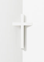 mosery Wall Cross Corner-Attached White Color 5.9 high inch For Christmas, Christians Spiritual Religious Cross With Magnetic on Wall For Church Room Decoration (1EA/Pack)