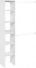 Furinno FANO Closet Organizers and Storage, Closet Storage Organizer with 2 Hanging Bars, Wardrobe Closet Shelf Towers, for Wardrobe, Bedroom, Living Room, White