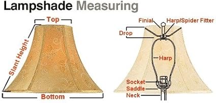 10x16x11 Beige/White Pinched Pleat Shantung Lampshade with Brass Spider fitter - Perfect for table and Floor lamps - Large, Beige/White