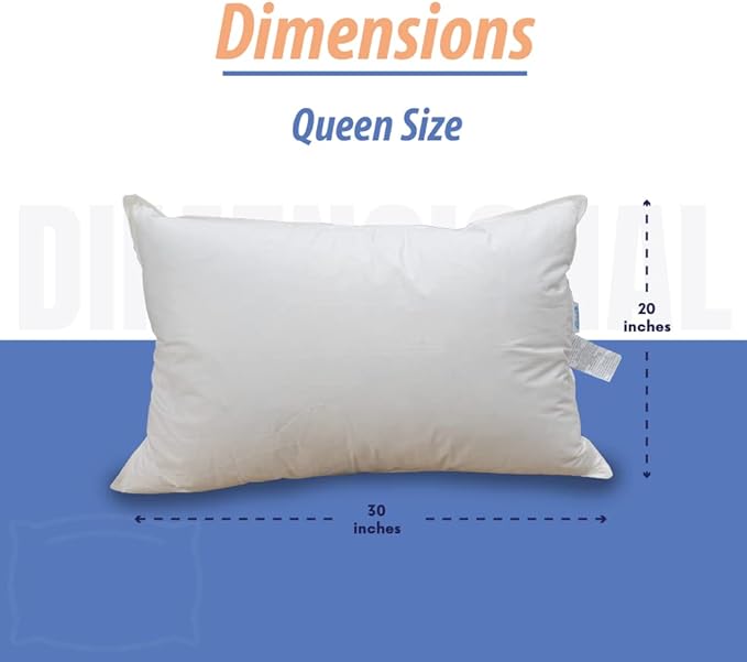 Continental Bedding Affinity Down Alternative Pillow, Medium Firm, 300TC 100% Cotton Shell, for Side, Back, and Stomach Sleepers