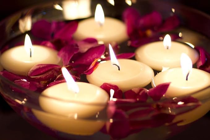 D'light Online Floating Candles Bulk Pack for Events, Weddings, Spa, Home Decor, Special Occasions and Holiday Decorations (Large - 3" (Set of 108), Ivory)