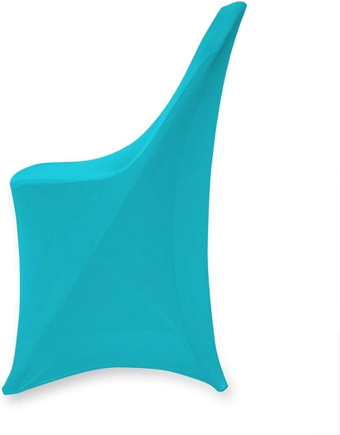 Set of 1/10/50Pcs Hotel Fitted Folding Dining Spandex Stretch Chair Covers - Wedding Reception Banquet Party Restaurant, 17 Colors! (50, Turquoise)