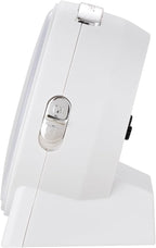 4.3" No Ticking Analog Alarm Clock,Silent Readable for Seniors,Easy to Set,Gradual Rise Alarm,Big Numbers,On/Off Switch on Side,Gentle Wake,Snooze,Lighted on Demand,Battery Operated,White