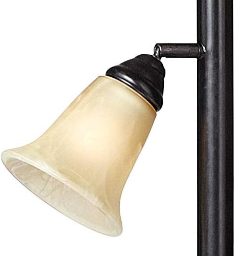 Kathy Ireland Sonnett Industrial Vintage Tree Torchiere Floor Lamp Standing 72" Tall Bronze Brown Champagne Alabaster Glass Shade for Living Room Reading House Bedroom Home Office