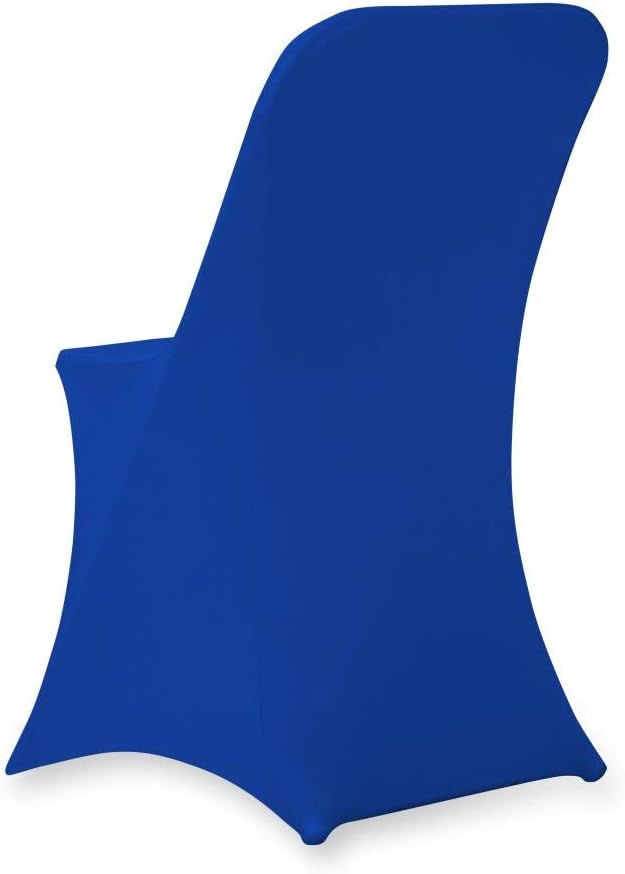 Set of 1/10/50Pcs Hotel Fitted Folding Dining Spandex Stretch Chair Covers - Wedding Reception Banquet Party Restaurant, 17 Colors! (1, Royal Blue)