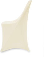 Set of 1/10/50Pcs Hotel Fitted Folding Dining Spandex Stretch Chair Covers - Wedding Reception Banquet Party Restaurant, 17 Colors! (10, Ivory)