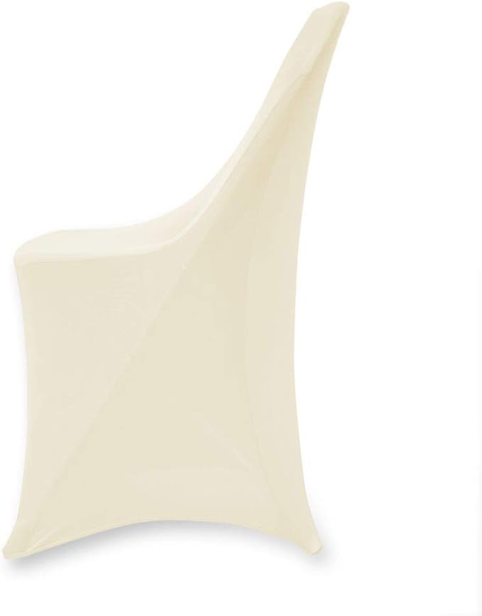 Set of 1/10/50Pcs Hotel Fitted Folding Dining Spandex Stretch Chair Covers - Wedding Reception Banquet Party Restaurant, 17 Colors! (1, Ivory)