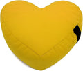 Heart Shaped Zafu Meditation Pillow for Yoga - Organic Buckwheat Filled Valentines Heart Pillow - Zen Kneeling Prayer Pad for Sitting on Floor, Yoga Cushion - Made in USA - 14"X16", Gold Warm