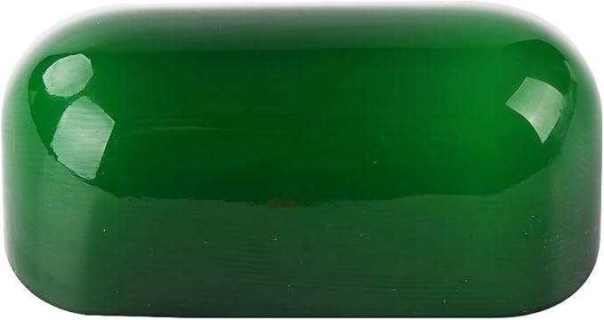 FIRVRE Mini Green Glass Bankers Desk Lamp Shade Replacement Cover,Small bankers lamp shade("5.9 IN " L "3.7IN" W)