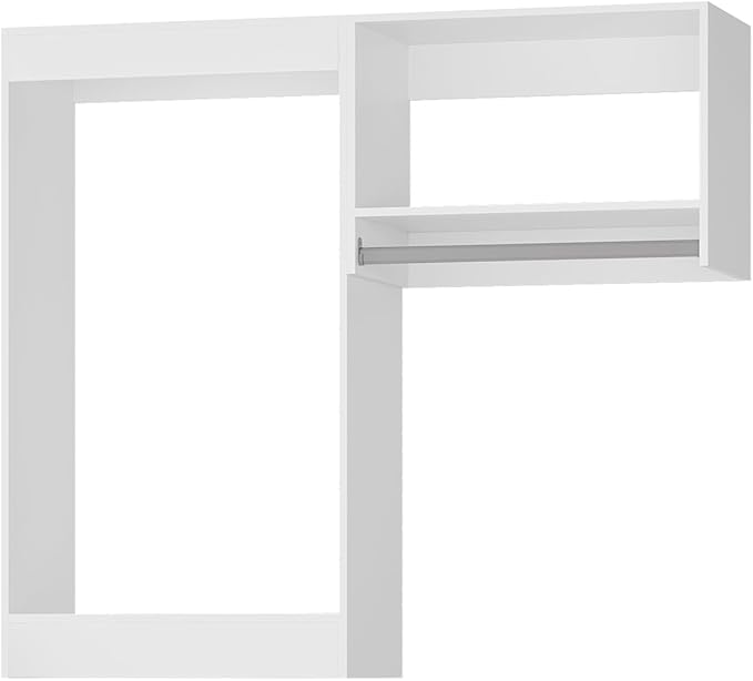 Modular Closet, 67" Wide Wardrobe Organizer - Wood Tower Closet Storage - Wall Mounted, White