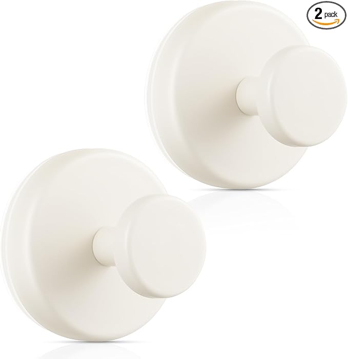 OUTXE Wreath Hanger for Front Door, Heavy Duty Suction Cup Reef Hook for Glass Window/Over Door, Christmas/Thanksgiving/Halloween/July 4th/Easter/Valentine/Winter/Fall/Summer/Spring (White, 2-Pack)