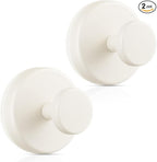 OUTXE Wreath Hanger for Front Door, Heavy Duty Suction Cup Reef Hook for Glass Window/Over Door, Christmas/Thanksgiving/Halloween/July 4th/Easter/Valentine/Winter/Fall/Summer/Spring (White, 2-Pack)