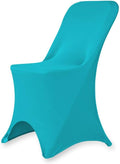 Set of 1/10/50Pcs Hotel Fitted Folding Dining Spandex Stretch Chair Covers - Wedding Reception Banquet Party Restaurant, 17 Colors! (50, Turquoise)