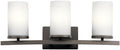KICHLER Crosby 23" 3 Light Vanity Light Satin Etched Cased Opal Olde Bronze®,White
