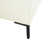 HomePop Upholstered Storage Bench with Metal Leg|Homepop Home Décor|Bench with Storage for Living Room & Entryway - Cream Boucle