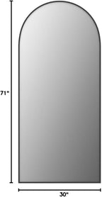 Koonmi 30"x71" Arched Full Length Mirror, Black Large Floor Mirror with Aluminum Alloy Frame Standing Hanging or Leaning Wall-Mounted Full Body Mirror for Living Room and Bedroom