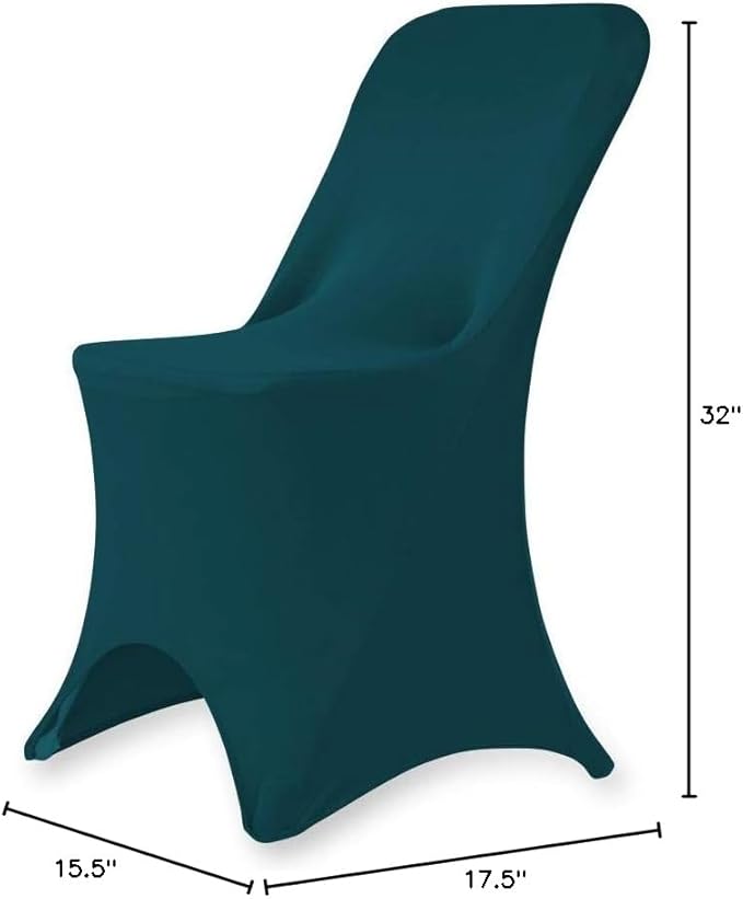 Set of 1/10/50Pcs Hotel Fitted Folding Dining Spandex Stretch Chair Covers - Wedding Reception Banquet Party Restaurant, 17 Colors! (10, Hunter Green)