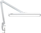LED Architect Desk Lamp with Clamp, Metal Swing Arm 2000 Lumens Dimming Office Table Lamp for Task Work Drafting Reading Desktop, 234 LEDs,24W, 5 Color Temperatures Workbench Lamp(White,24CCT)