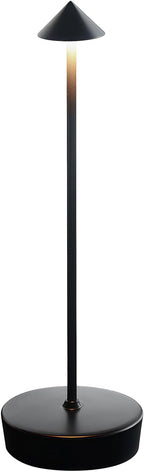 Black Cordless Rechargeable Table Lamp 7200mAh Portable Touch Control LED Waterproof Table Lamp for Bedroom Reading