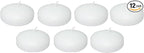 D'light Online Large White Floating Candles 3 Inch Wax Discs for Events, Weddings, Spa, Home Decor, Special Occasions, Cylinder Vases, Centerpieces, Pool and Holidays (Large - 3" (Set of 12), White)