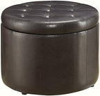 Convenience Concepts Designs4Comfort Round Shoe Ottoman, Espresso