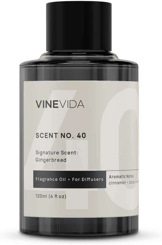 VINEVIDA [4 Fl Oz] Gingerbread Fragrance Oil for Cold Air Diffusers, Essential Oils for Diffuser Oil Refill & Air Freshener Room Spray