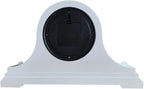 Mantel Clocks, Battery Operated, Silent Wood Table Clock with Westminster Chimes On The Hour, Solid Wooden Shelf Chiming Mantle Clock, 9" x 16" x 3" (White - Roman Numerals)